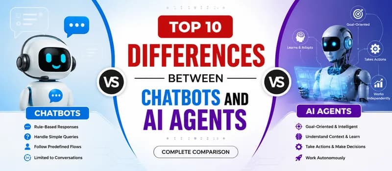 Top 10 Differences Between Chatbots and AI Agents | Complete