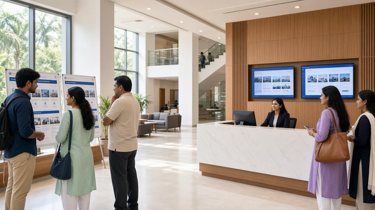 Visitor exploring the Jetking campus