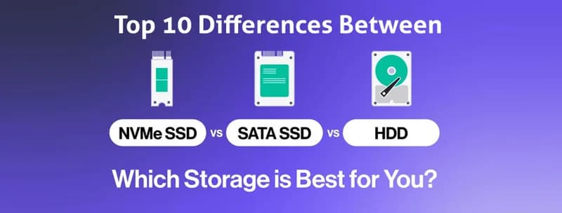 Top 10 Differences Between HDD vs SSD vs NVMe: Speed test